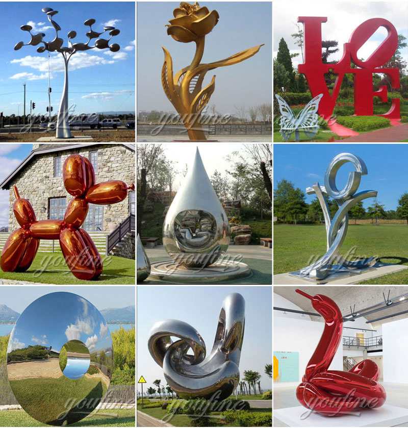 Outdoor Mirror Stainless Steel Sculptures