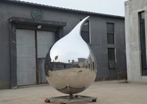 Outdoor Water droplets mirror stainless artwork Sculpture for sale1