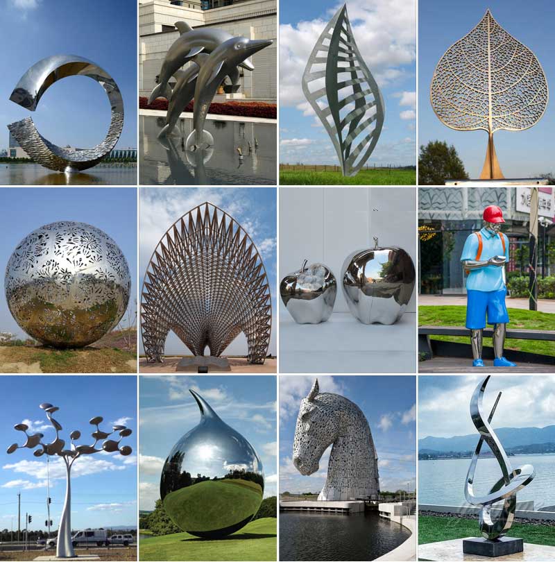 2020 Mirror Polished Modern Metal Sculpture In Stainless Steel For Sale