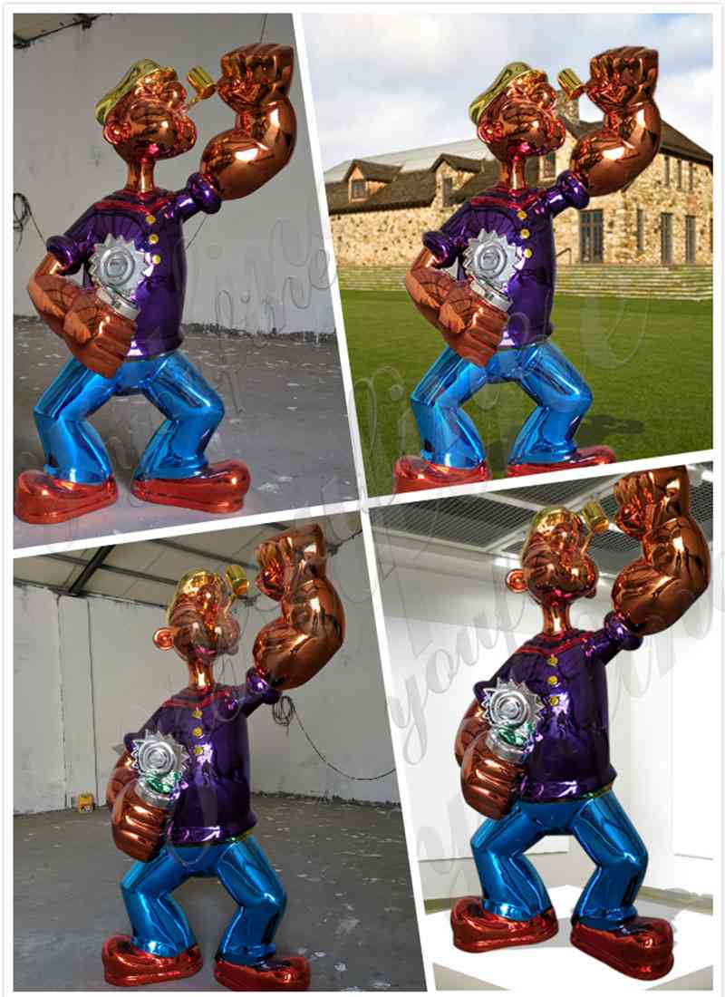Jeff Koons Popeye Stainless Steel Sculpture