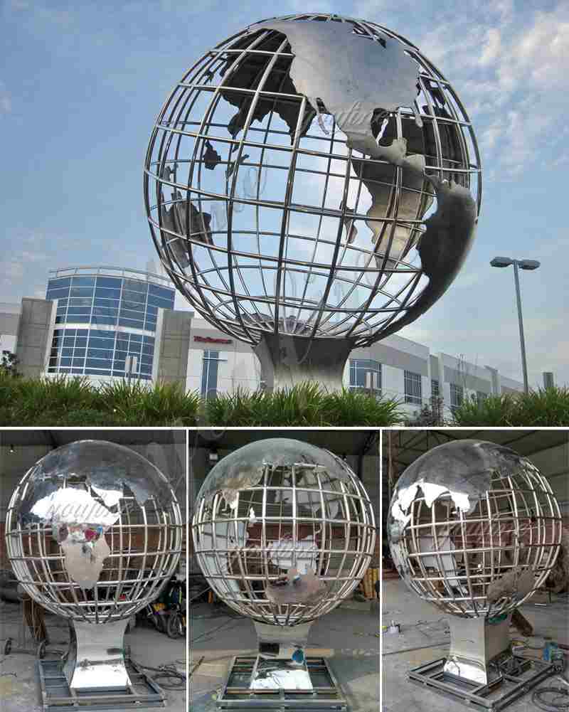 Large Size Stainless Steel Globe Sculpture