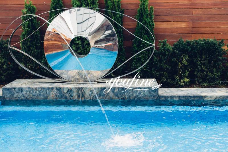 Outdoor Modern Abstract Mirror Stainless Steel Eye Sculptures for Sale CSS-41 Detail