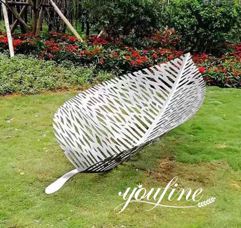 Mirror Stainless Steel Sculpture Metal Leaf Garden Decor CSS-217
