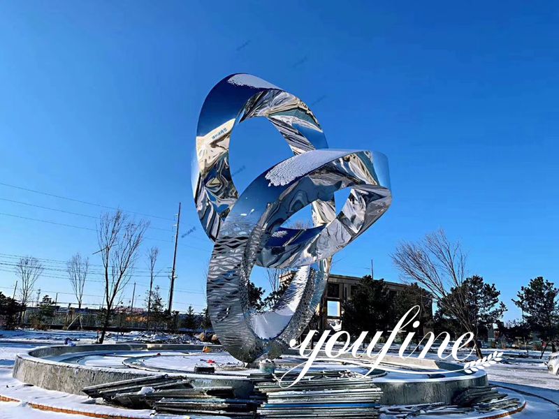 Stainless Steel Double Mobius Strip Sculpture for Sale CSS-206