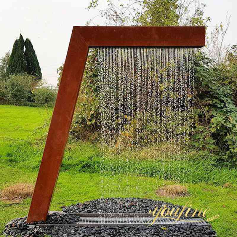 Large Abstract Corten Water Fountain Rusty Garden Art
