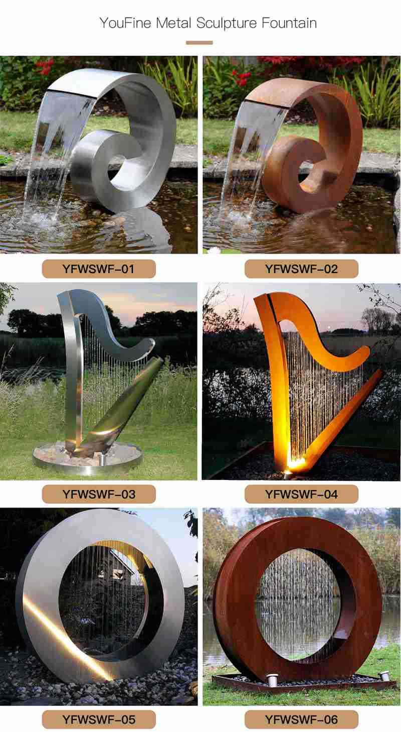 Outdoor Rusty Metal Water Fountain Sculpture for Sale CSS-260