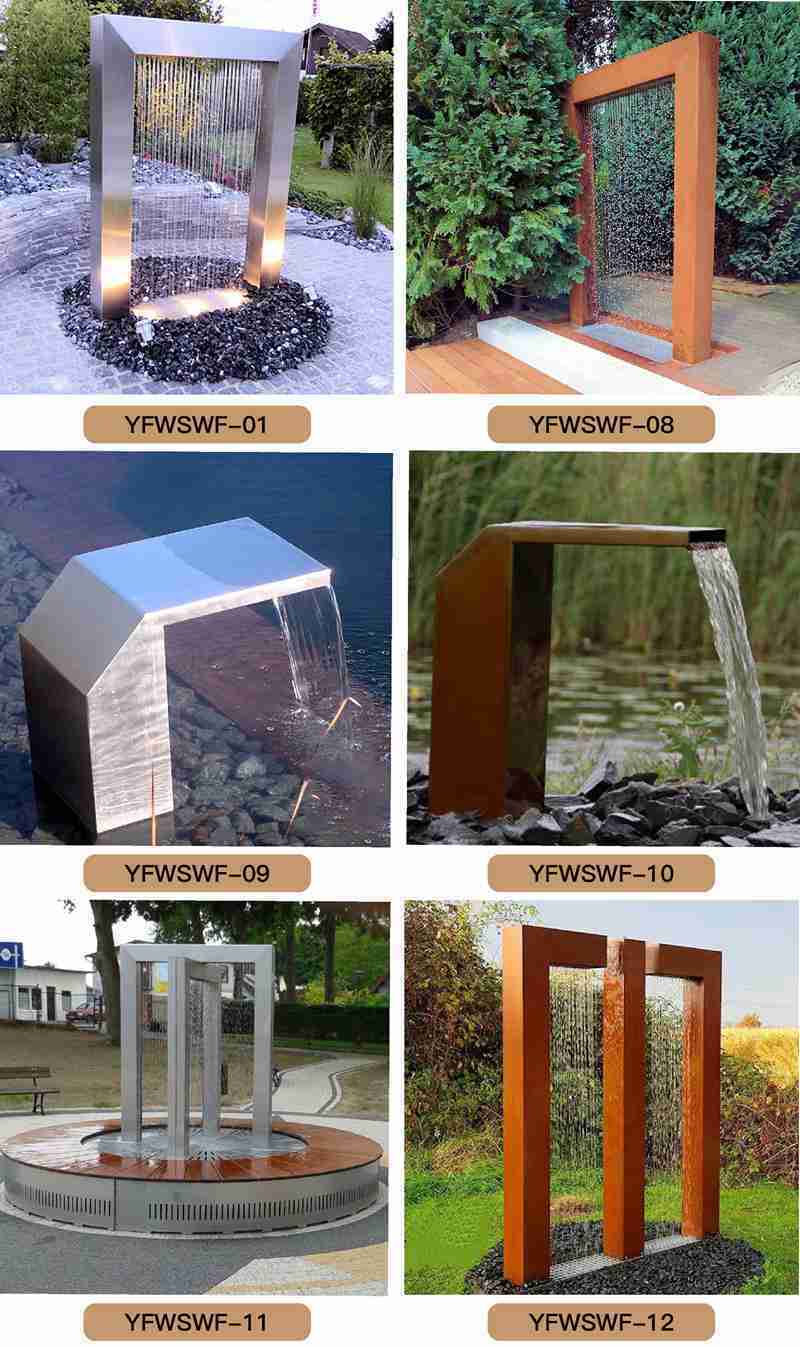 Outdoor Rusty Metal Water Fountain Sculpture for Sale