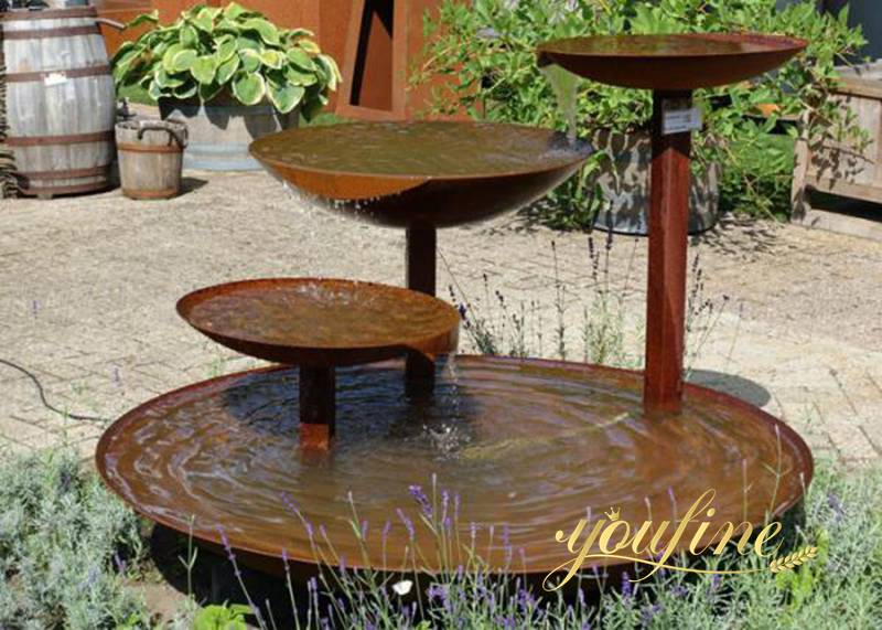 Rusty Garden Art Corten Steel Water Feature for Sale 