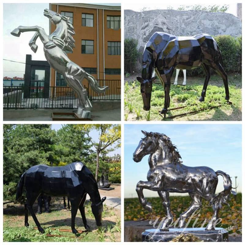 stainless steel horse sculpture