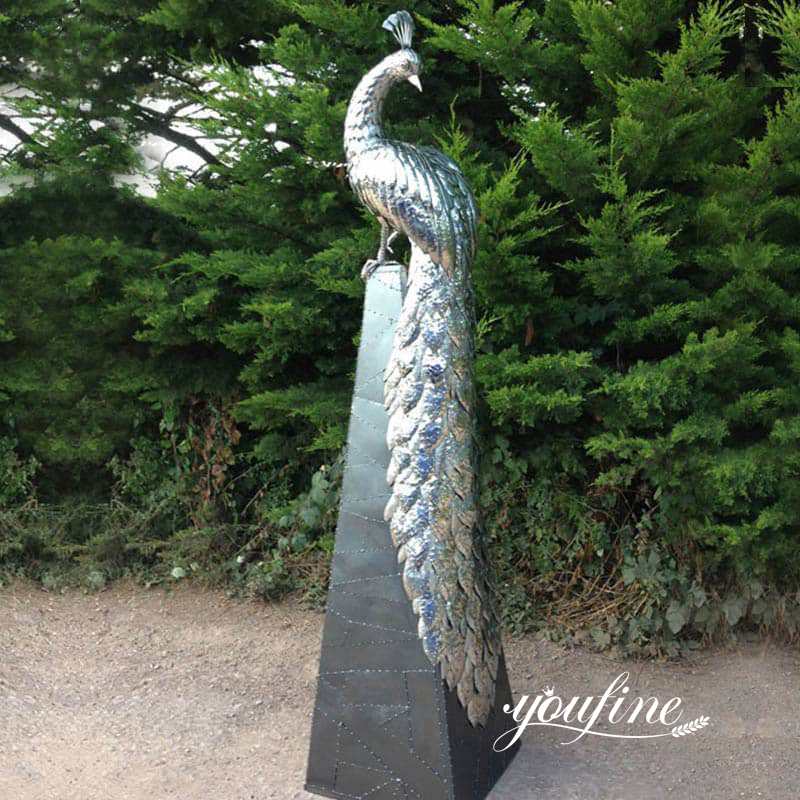 peacock metal sculpture