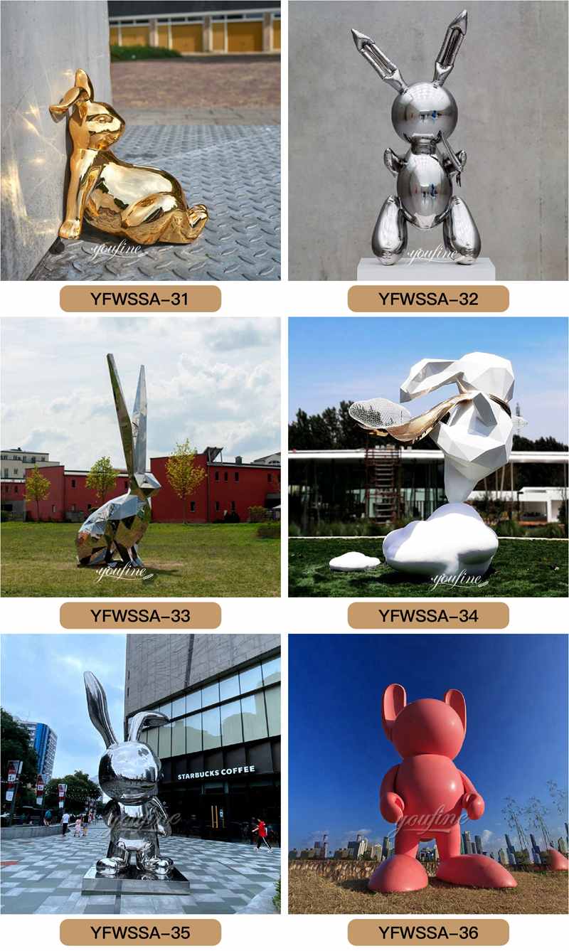 stainless steel rabbit sculpture - YouFine Sculpture