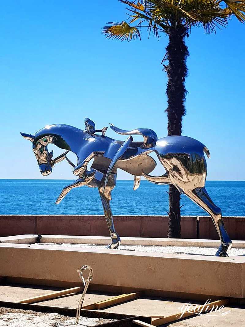 Stainless Steel Horse Sculpture - YouFine Sculpture (1)