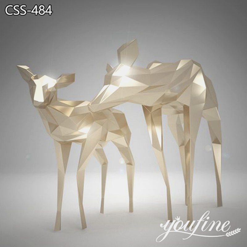 Stainless steel deer sculpture