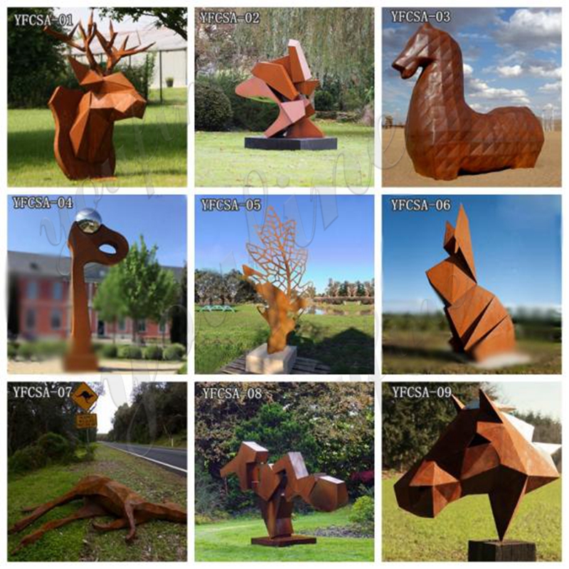 Rusty Corten Steel Garden Sculptures Outdoor Decor Manufacturer CSS-244