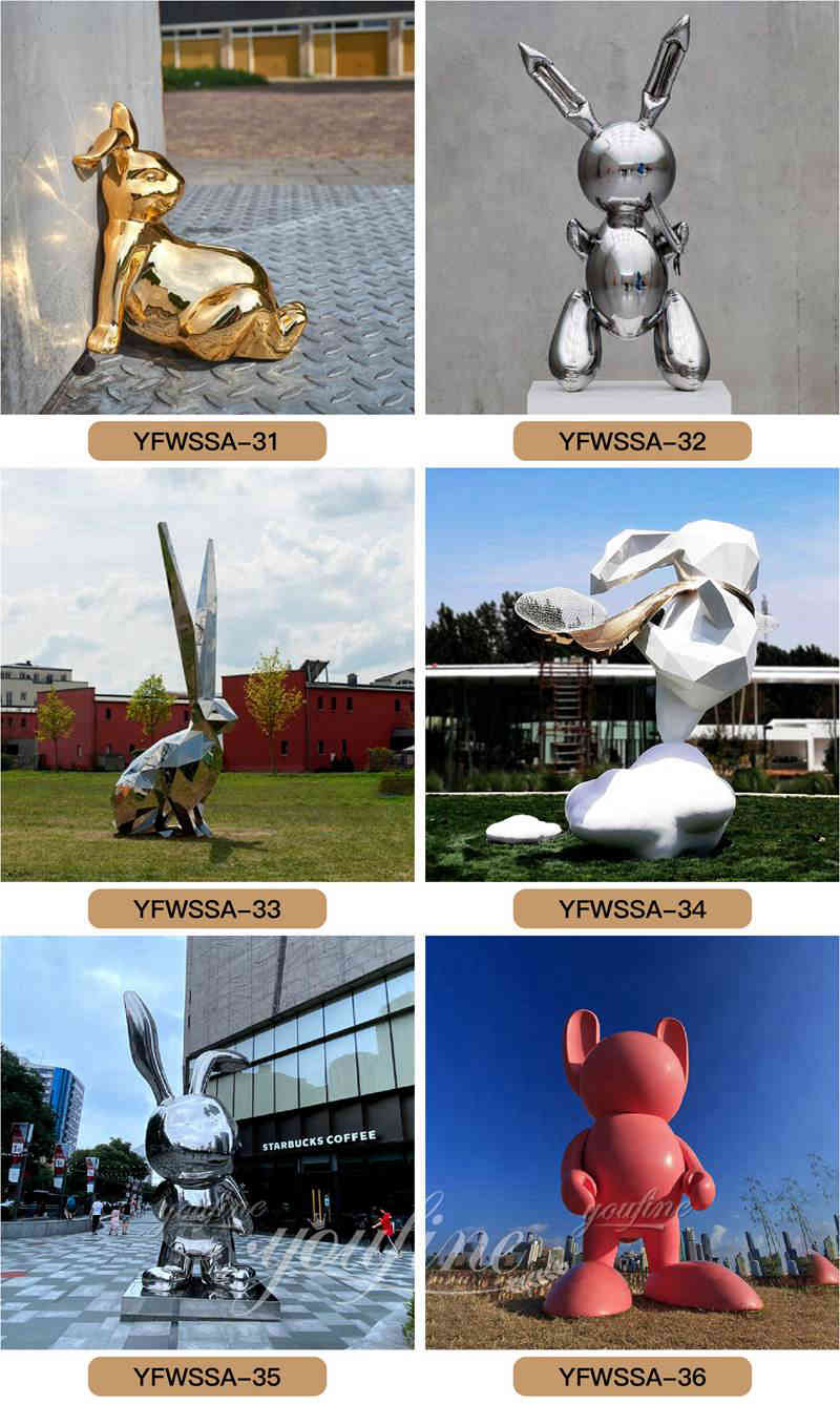 Metal rabbit sculpture - YouFine Sculpture