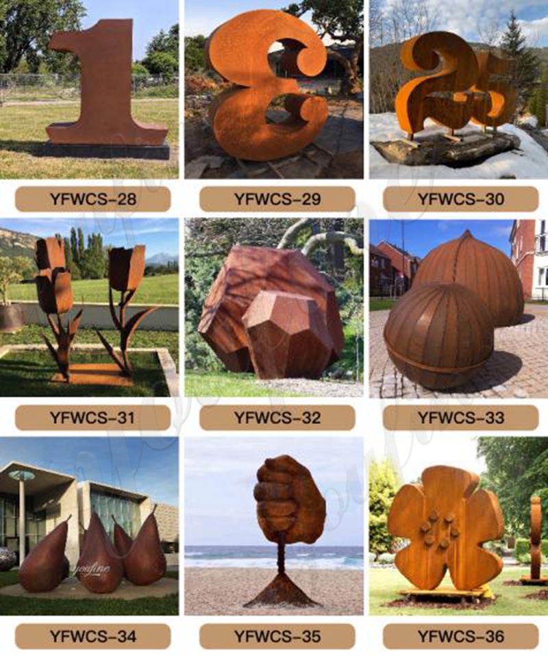 Rusty Corten Steel Garden Sculptures Outdoor Decor Manufacturer CSS-244