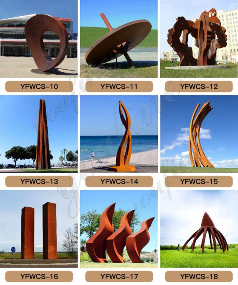 Rusty Corten Steel Garden Sculptures Outdoor Decor Manufacturer CSS-244