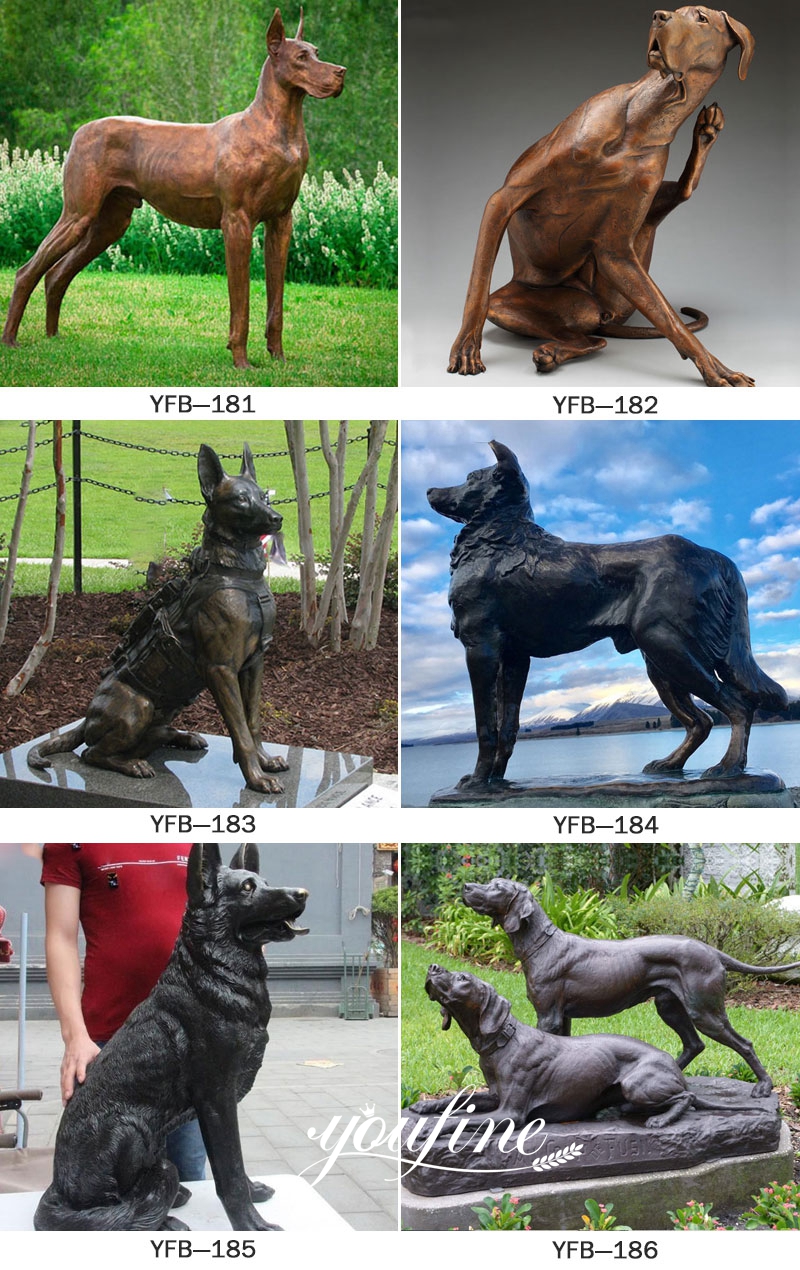 Realistic Custom Bronze Dog Statue Outdoor Decor With Competitive Price BOKK-521