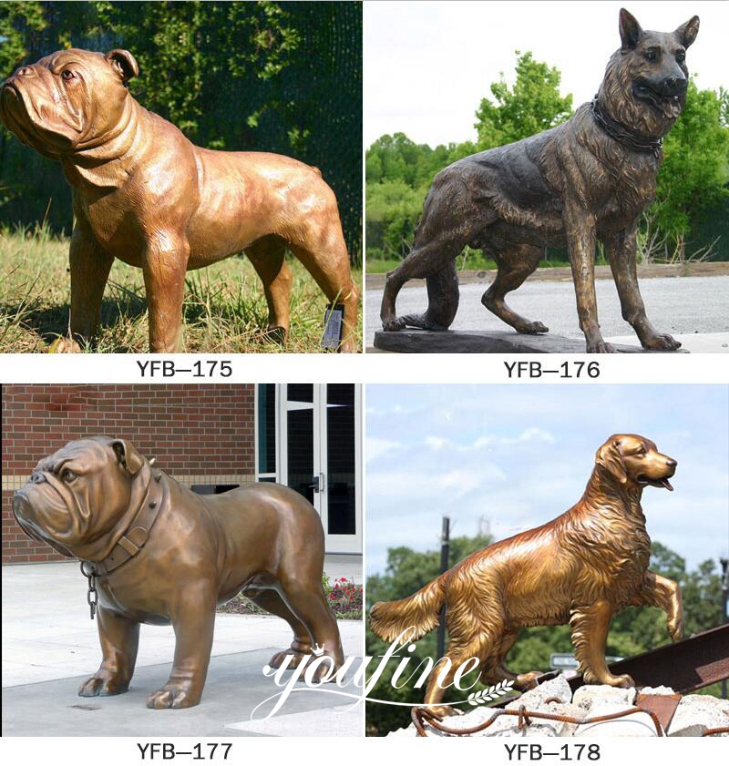 Realistic Custom Bronze Dog Statue Outdoor Decor With Competitive Price BOKK-521