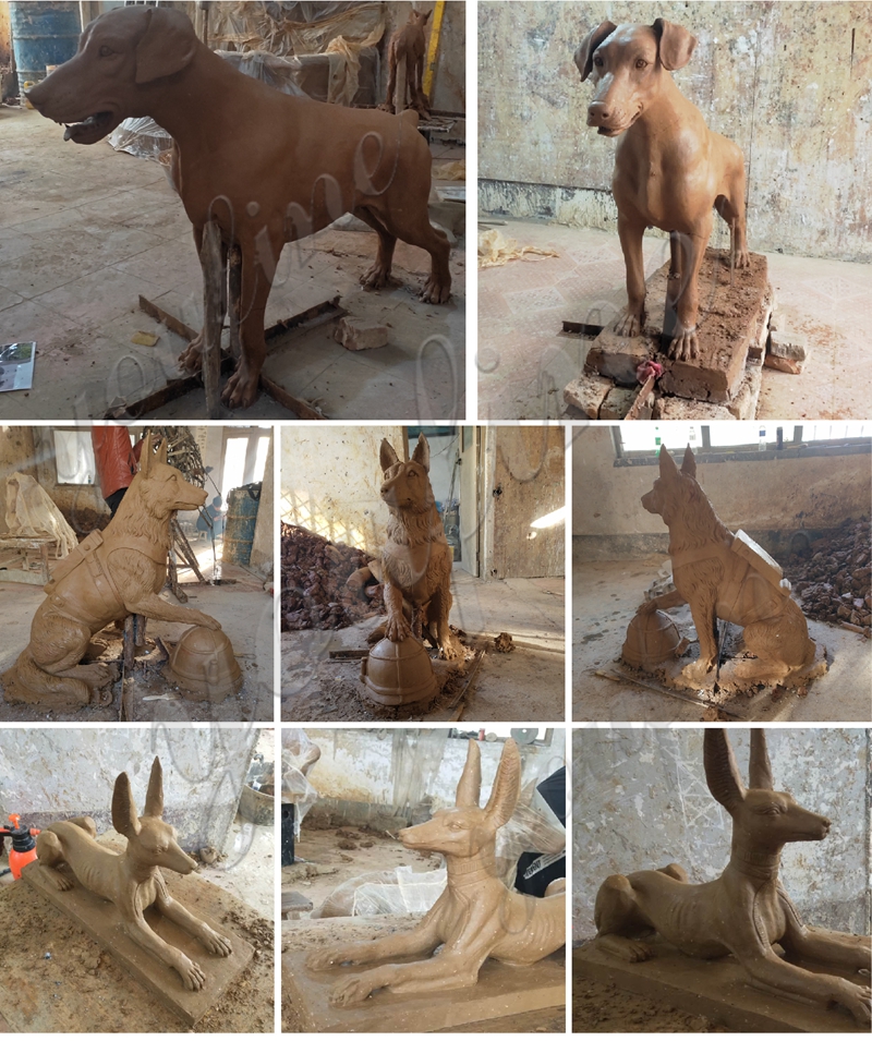 Realistic Custom Bronze Dog Statue Outdoor Decor With Competitive Price BOKK-521