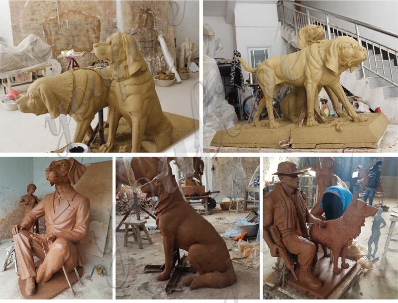 Realistic Custom Bronze Dog Statue Outdoor Decor With Competitive Price BOKK-521