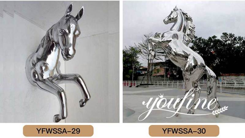 Modern Abstract Metal Horse Sculpture With Multi Lines for Sale CSS-778