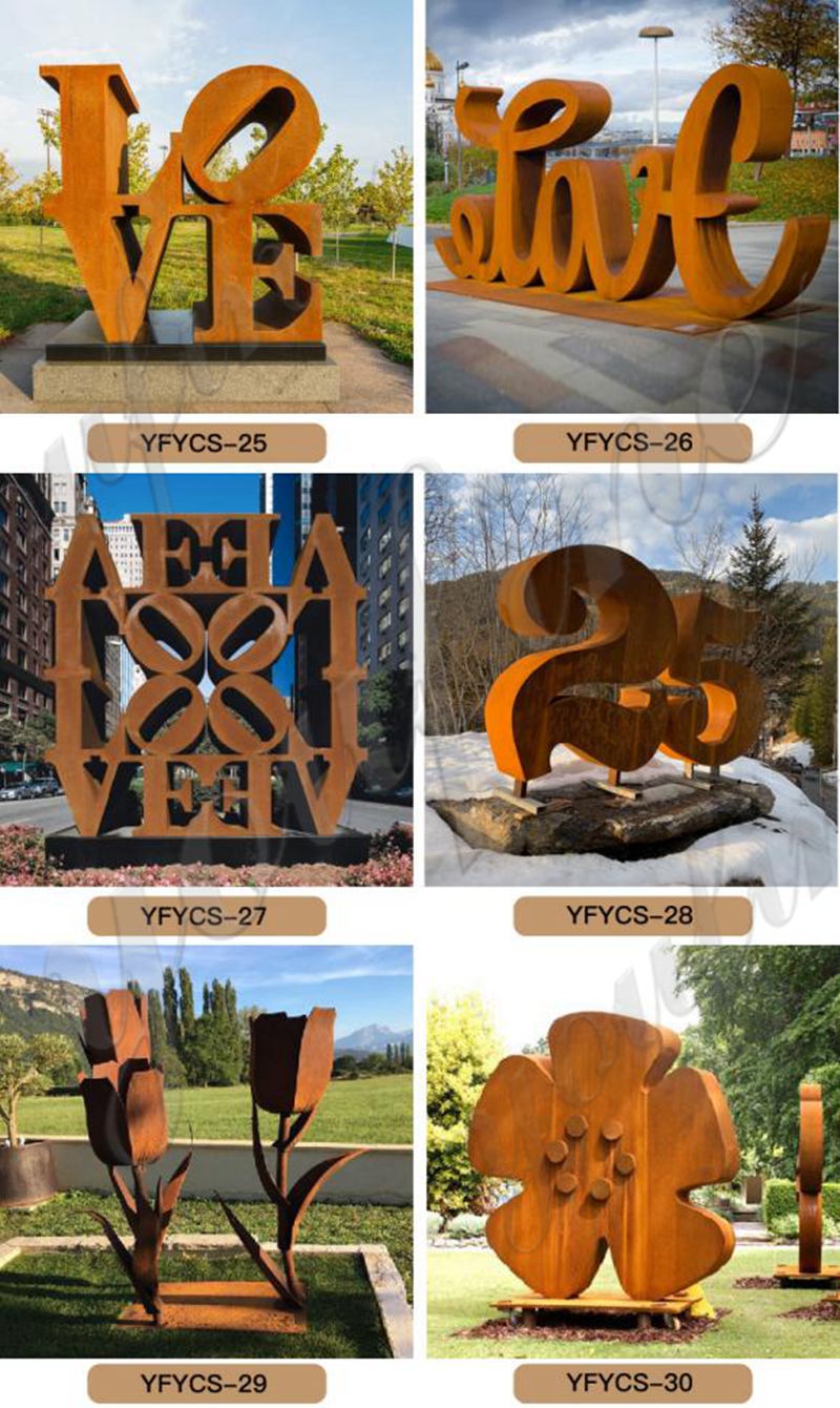 Hollowed Outdoor Rusted Steel Garden Sculpture Wholesale CSS-713