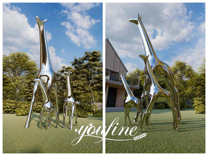 stainless steel giraffe-YouFine Sculpture