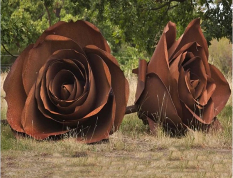 corten steel rose