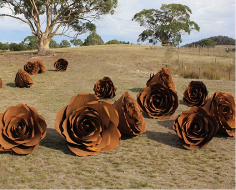 corten steel rose