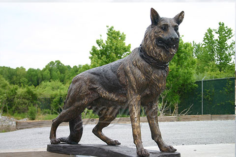 Custom life size bronze dog sculptures