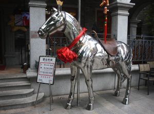 High mirror polished 316l Stainless Steel Horse Statue Sculpture
