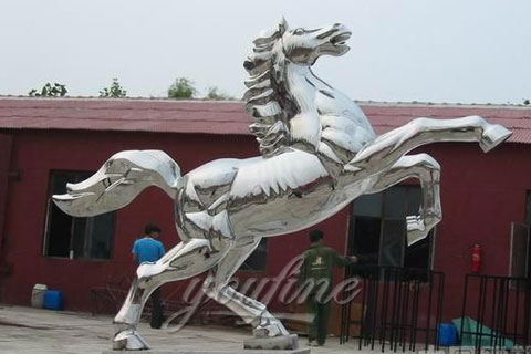 Garden Abstract Horse Sculptures Metal In Stainless Steel