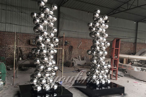 Popular abstract ourdoor stainless steel ball sculptures for garden decoration