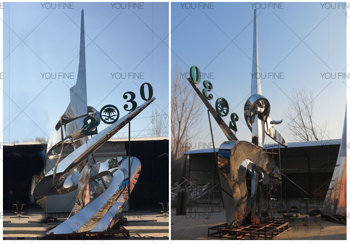 Stainless steel sculpture for outdoor for client from Saudi Arabia
