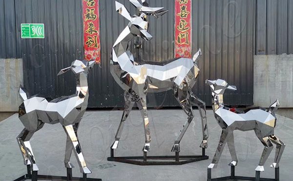 Hand Carved Customized Stainless Steel Animal of Reindeer Sculptures Online CSS-180