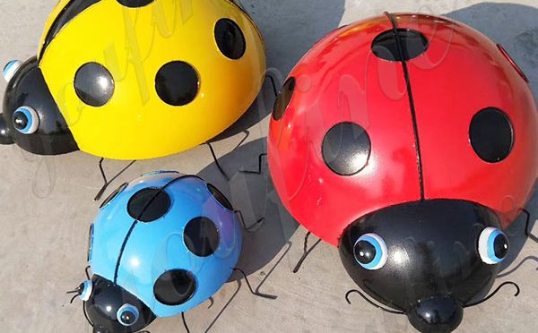 Mini Cute Ladybug Metal Stainless Steel Sculpture Decoration Supplier CSS-182