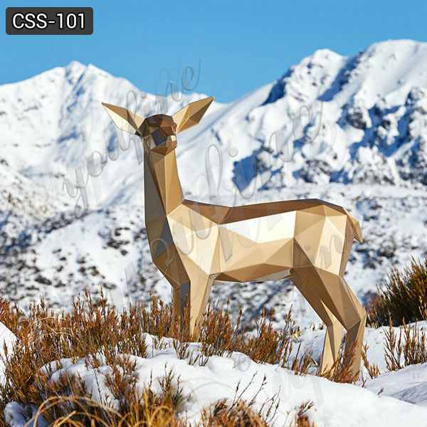 Beautiful Custom Art Craft Stainless Steel Deer Sculpture for Garden Supplier CSS-101