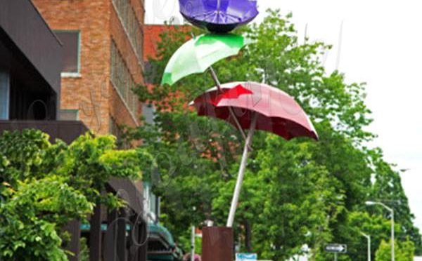 High-polished Outdoor Stainless Steel Umbrella Garden Sculpture Design for Sale CSS-96