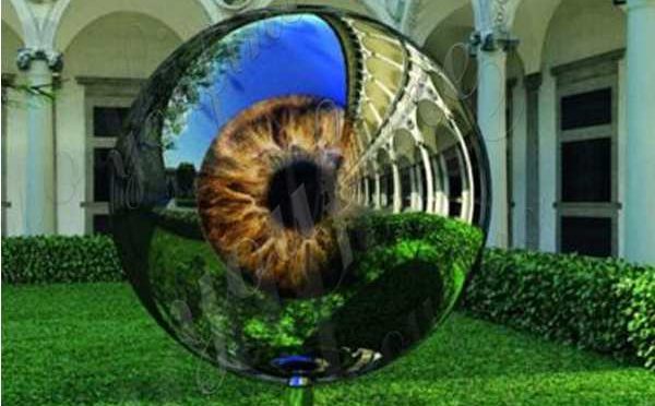 Modern High-polished Outdoor Stainless Steel Eyeball Garden Sculpture Design Maker CSS-80