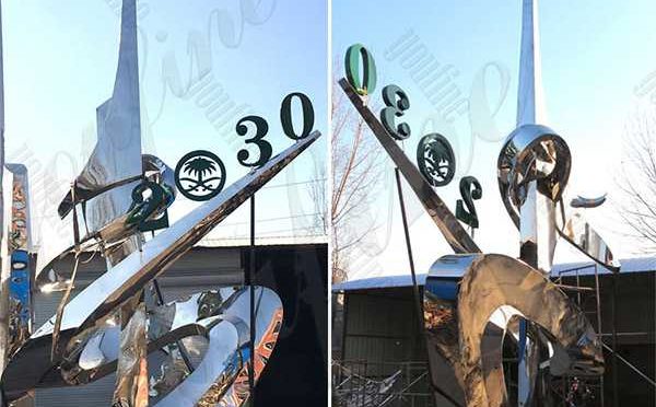 High-polished Modern Stainless Steel Outdoor Sculpture for Sale CSS-69