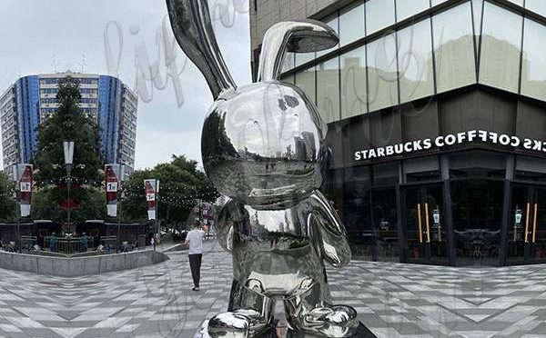 Popular Mirror Polished Stainless Steel Rabbit Sculpture for Outdoor Decor CSS-191