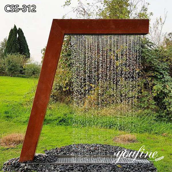 Large Abstract Corten Water Fountain Rusty Garden Art