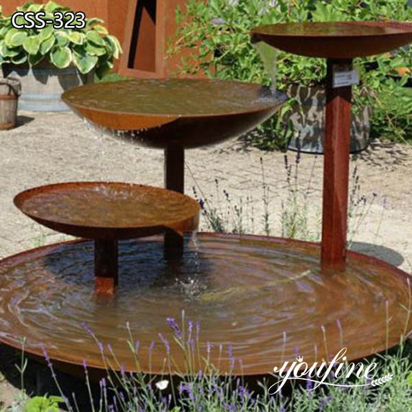 Rusty Garden Art Corten Steel Water Feature for Sale