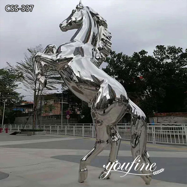 Mirror Polished Stainless Steel Horse Sculpture for Sale CSS-337