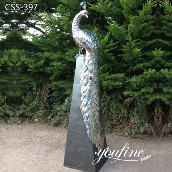 Modern Design Peacock Metal Sculpture Garden Decor for Sale CSS-397