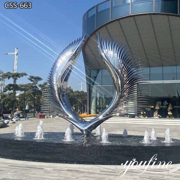 Modern Metal Wing Sculpture Outdoor Abstract Decor for Sale CSS-663