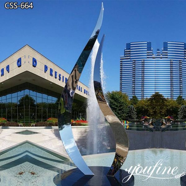 Mirror Stainless Steel Sculpture Water Feature for Sale CSS-664