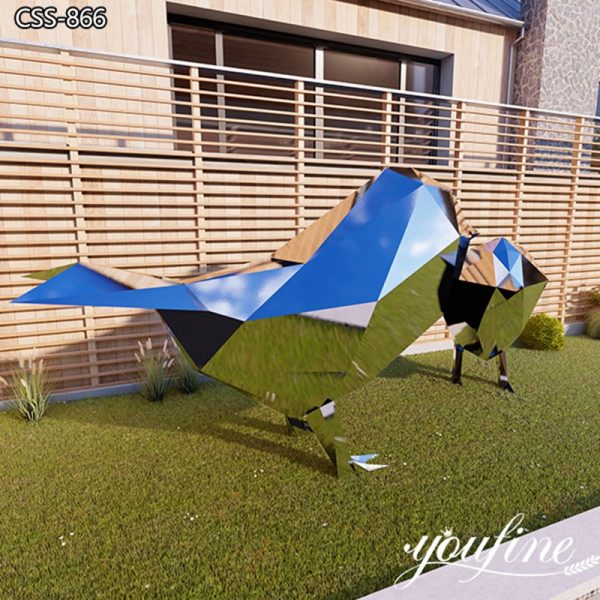 Geometric Outdoor Stainless Steel Bird Sculptures Garden Decor CSS-866