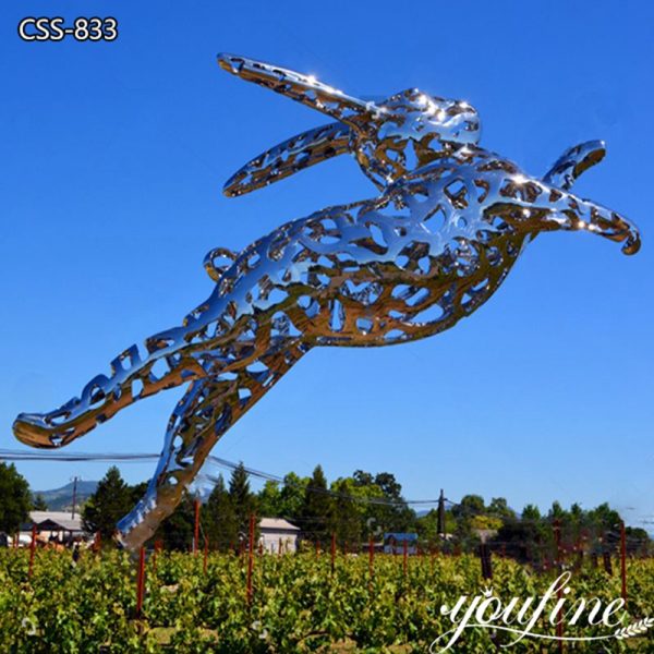 Hollow Stainless Steel Rabbit Sculpture Garden Decor Wholesale CSS-833